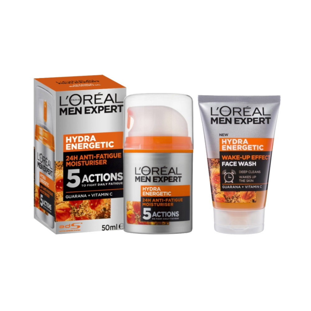 L'Oreal Paris Men Expert Hydra Energetic Moisturiser & Face Wash Bundle