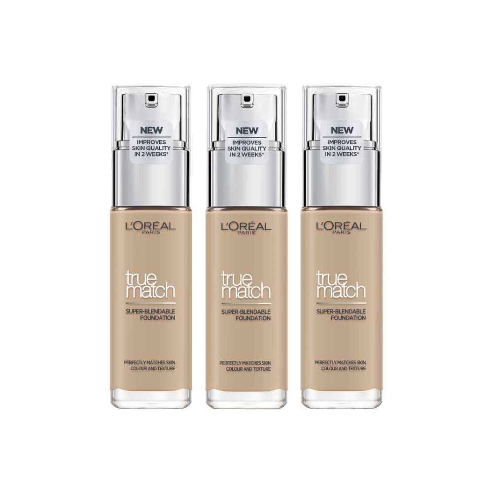 3 x L'Oreal Paris True Match Super Blendable Liquid Foundation 30mL - 2.N Vanilla