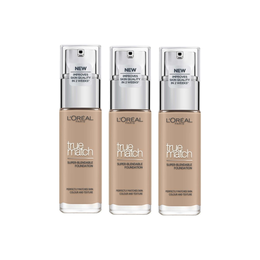 3 x L'Oreal Paris True Match Super Blendable Liquid Foundation 30mL - 4.N Beige