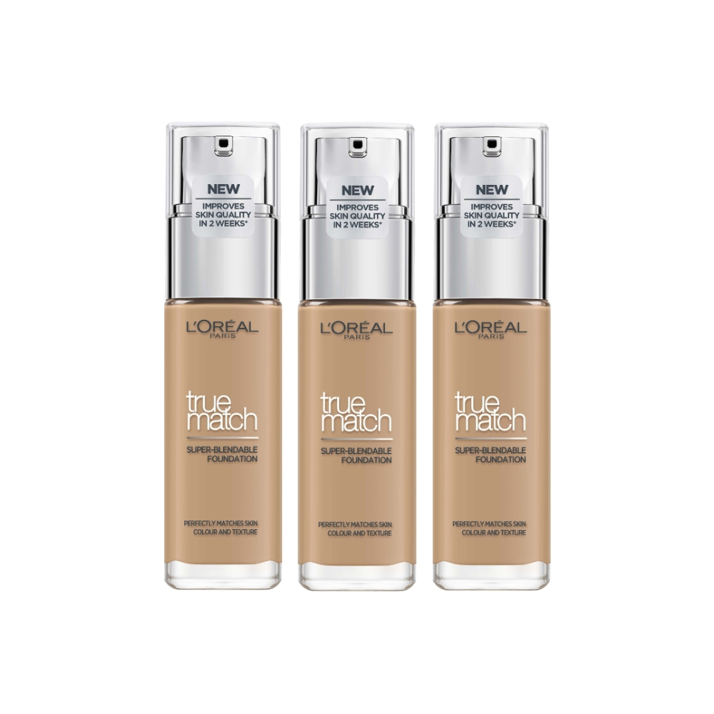 3 x L'Oreal Paris True Match Super Blendable Liquid Foundation 30mL - 5.N Sand