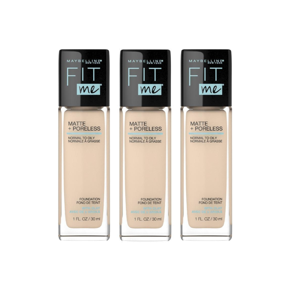 3 x Maybelline Fit Me Matte & Poreless Mattifying Liquid Foundation 30mL - 115 Ivory