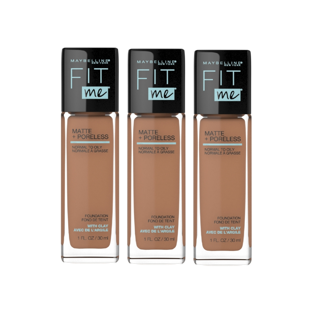 3 x Maybelline Fit Me Matte & Poreless Mattifying Liquid Foundation 30mL - 338 Spicy Brown