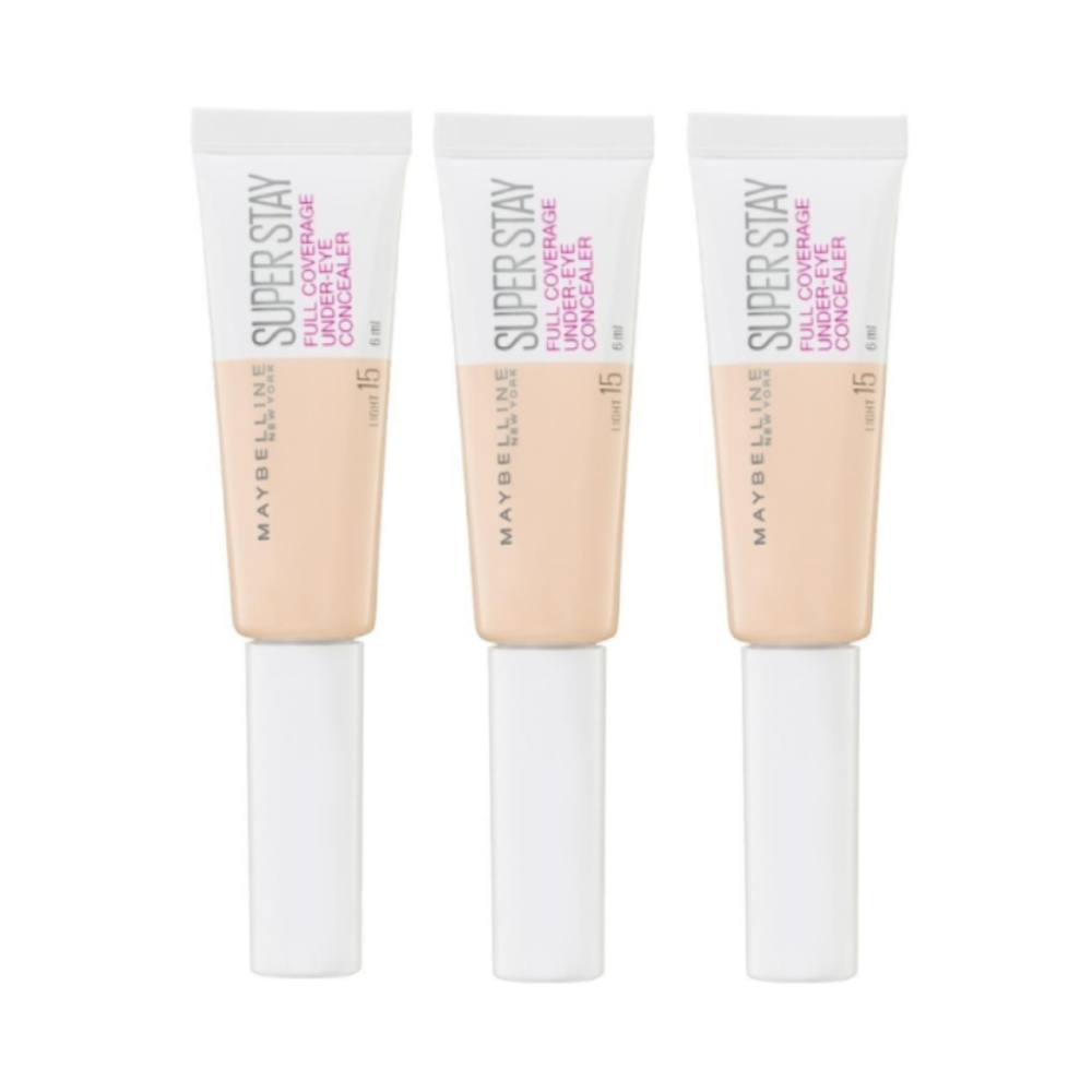 3 x Maybelline SuperStay Full Coverage Under Eye Concealer 6mL - 15 Light