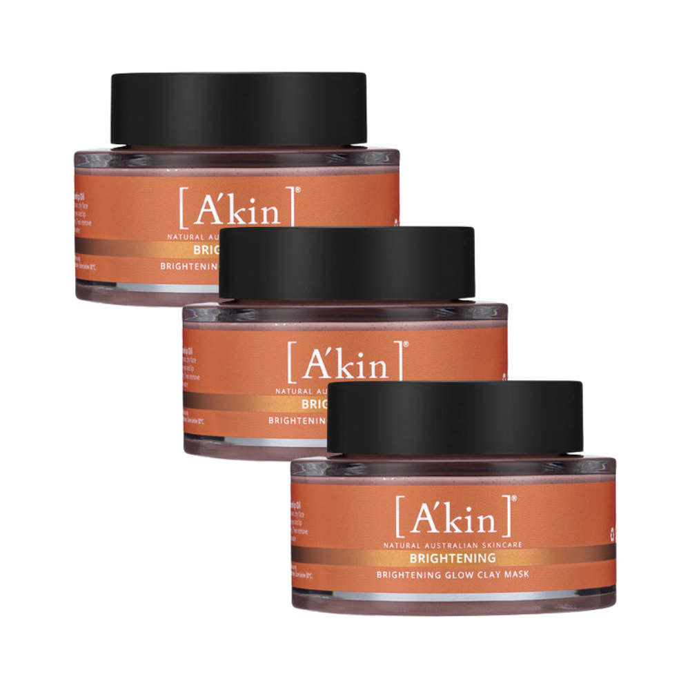 3 x A'kin Brightening Glow Clay Mask 60g