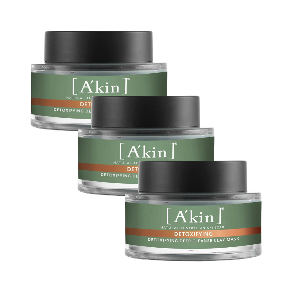 3 x A'kin Detoxifying Deep Cleanse Clay Mask 60g