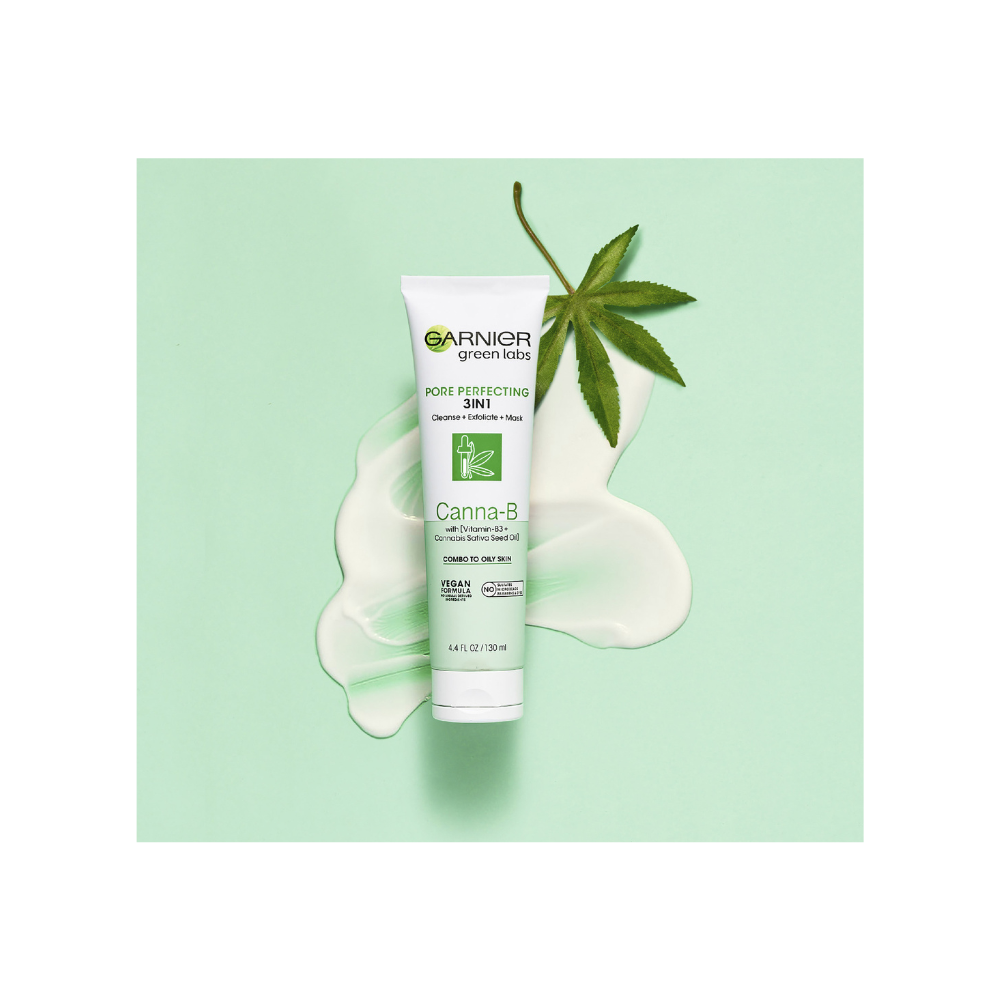 Garnier Green Labs Pore Perfecting 3in1 Canna-B Clay Cleanser 130mL