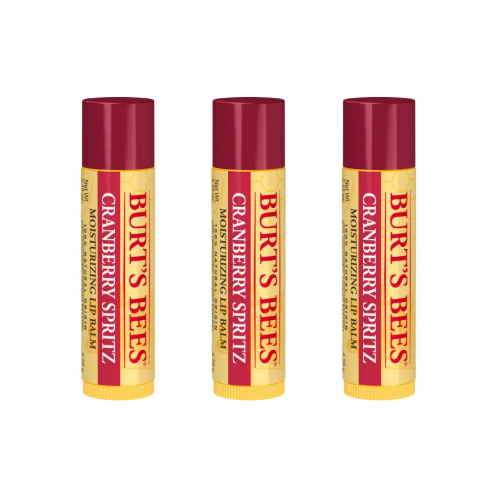 3 x Burt's Bees Cranberry Spritz Lip Balm 4.25g