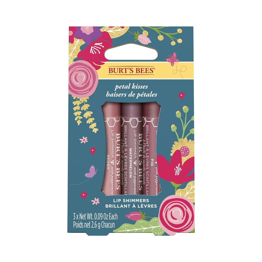 Burt's Bees Petal Kisses Lip Shimmer 3 Piece Gift Set