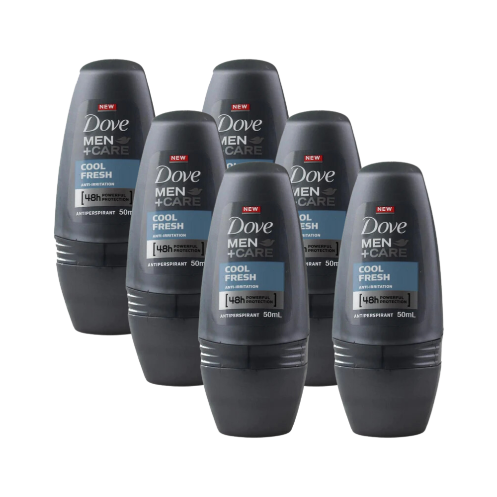 6 x Dove Men+Care Deodorant Roll On Cool Fresh 50mL