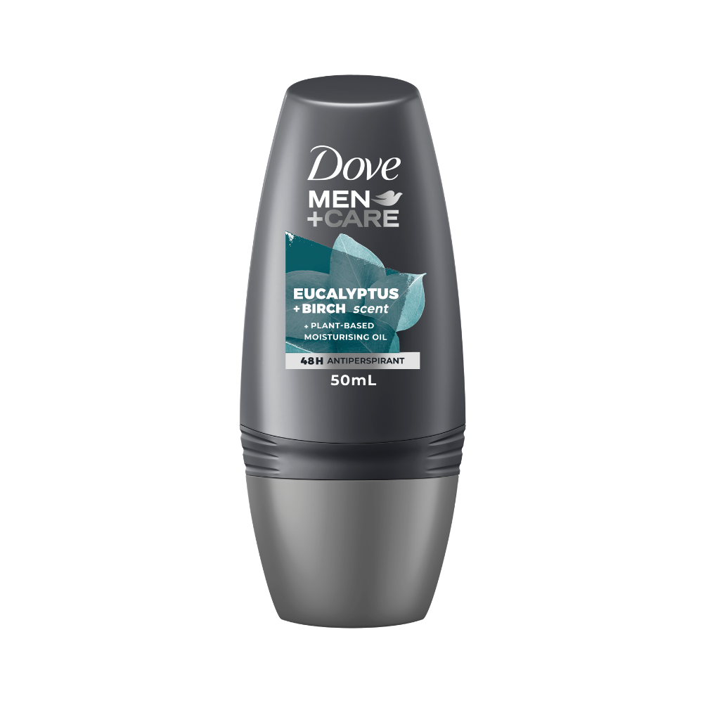 6 x Dove Men+Care Deodorant Roll On Eucalyptus & Birch Scent 50mL