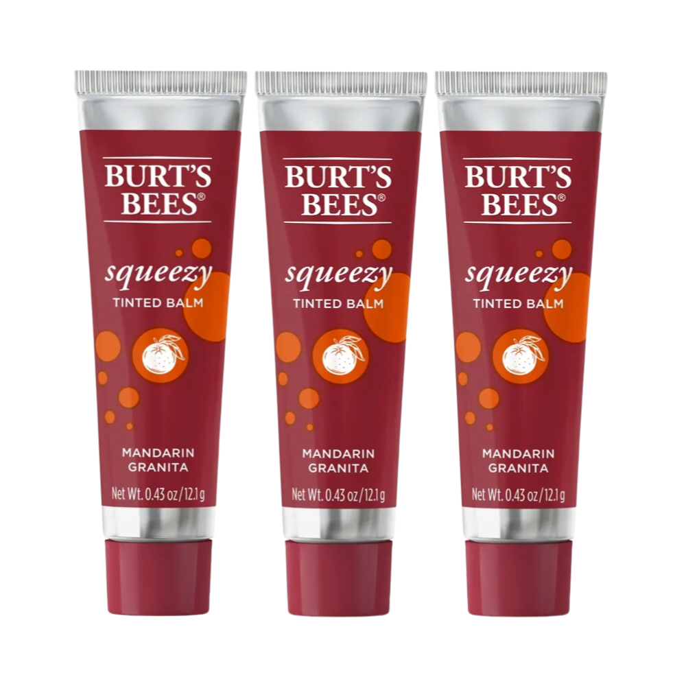 3 x Burt's Bees Squeezy Tinted Lip Balm 12.1g - Mandarin Granita