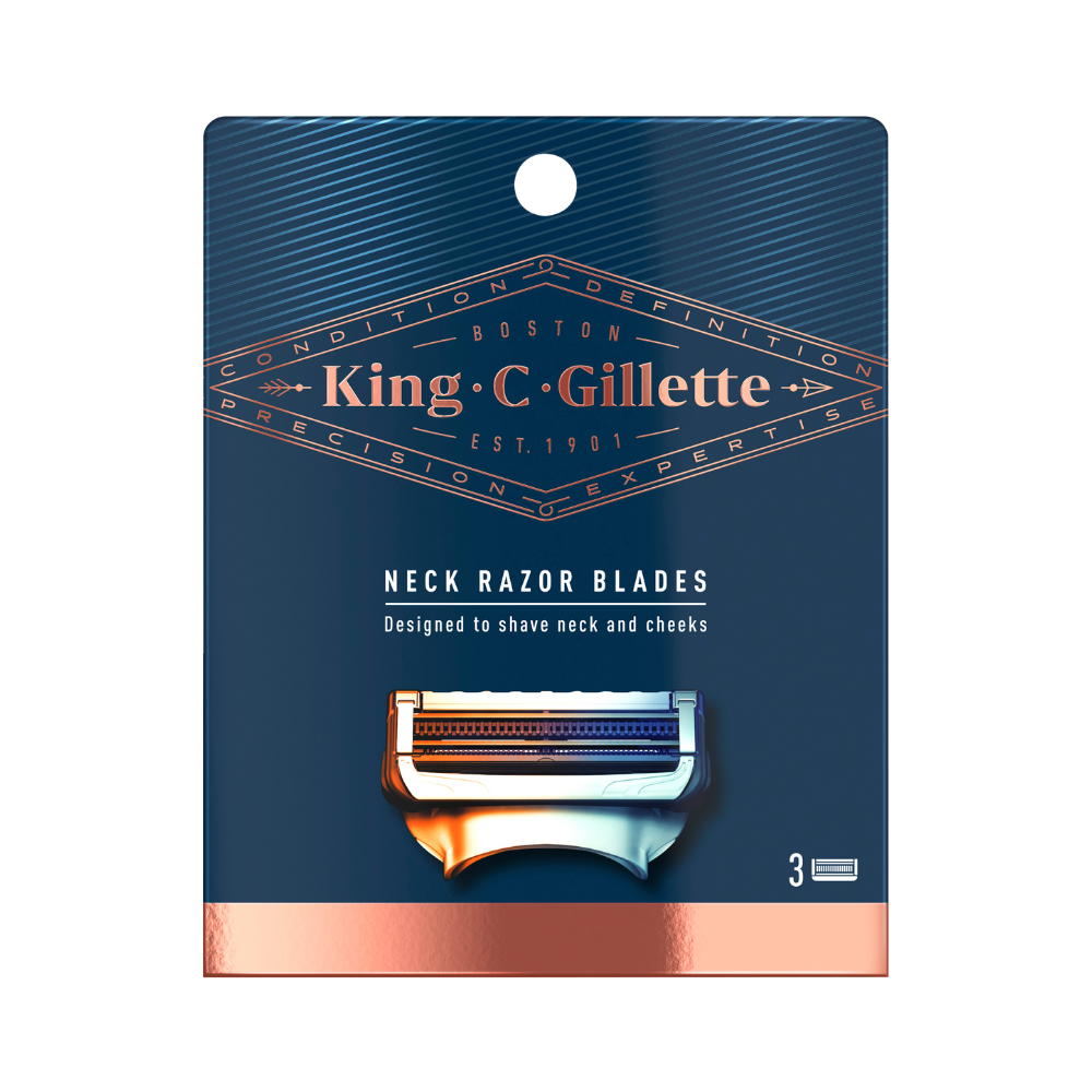 King C. Gillette Neck Razor For Neck And Cheeks Handle + 4 Blades