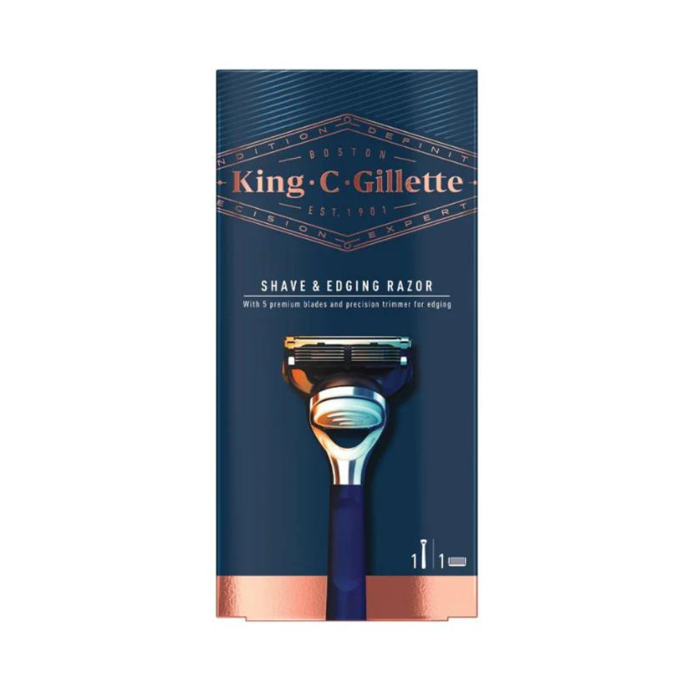 King C. Gillette Shave & Edging Razor Handle + 4 Blades