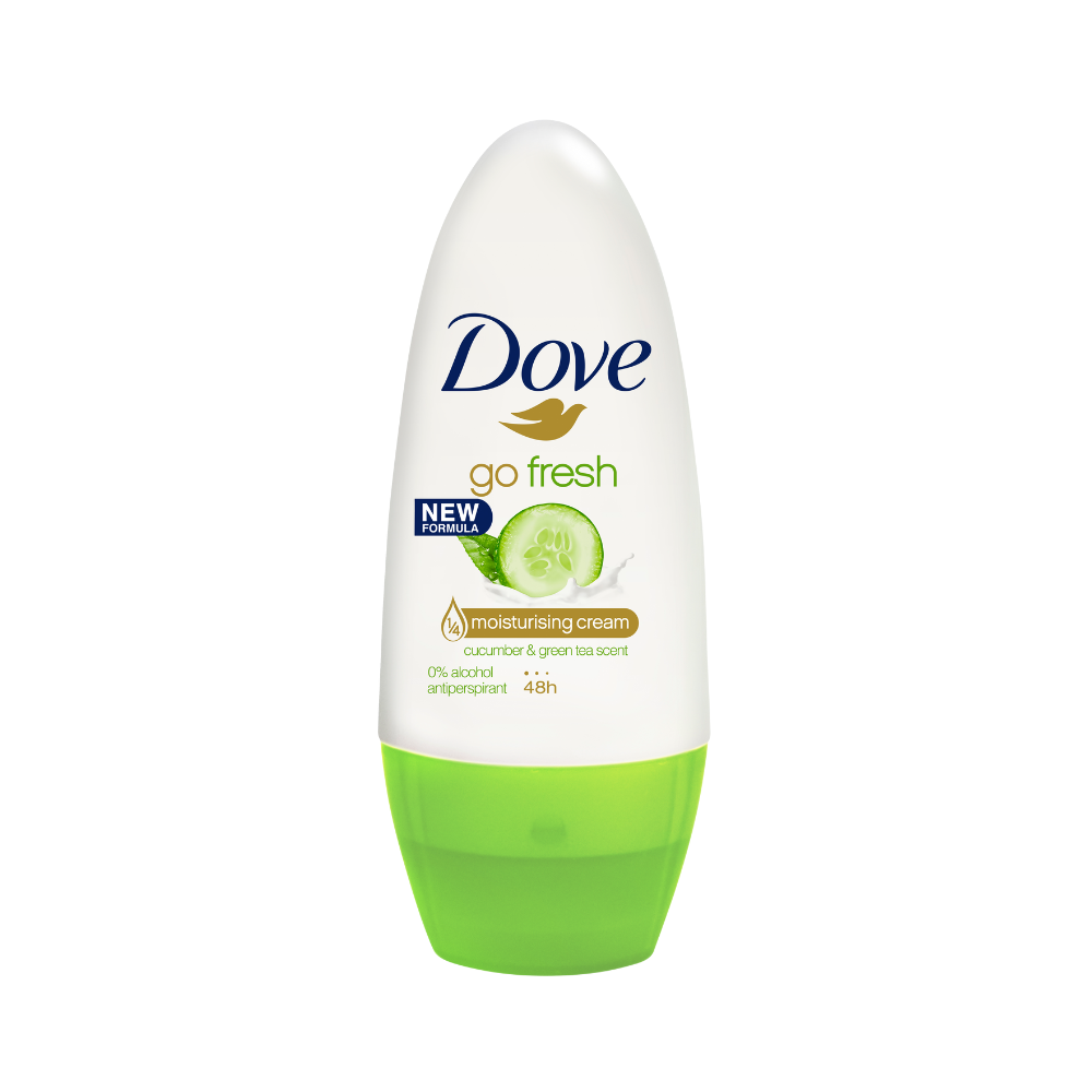 6 x Dove Go Fresh Roll-On Deodorant Cucumber & Green Tea 40mL