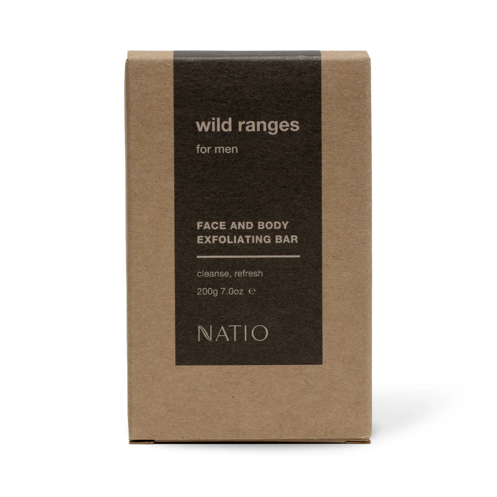 Natio Wild Ranges for Men Face and Body Exfoliating Bar 200g