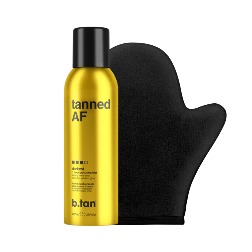 b.tan tanned AF bronzing mist 200mL & applicator mitt set