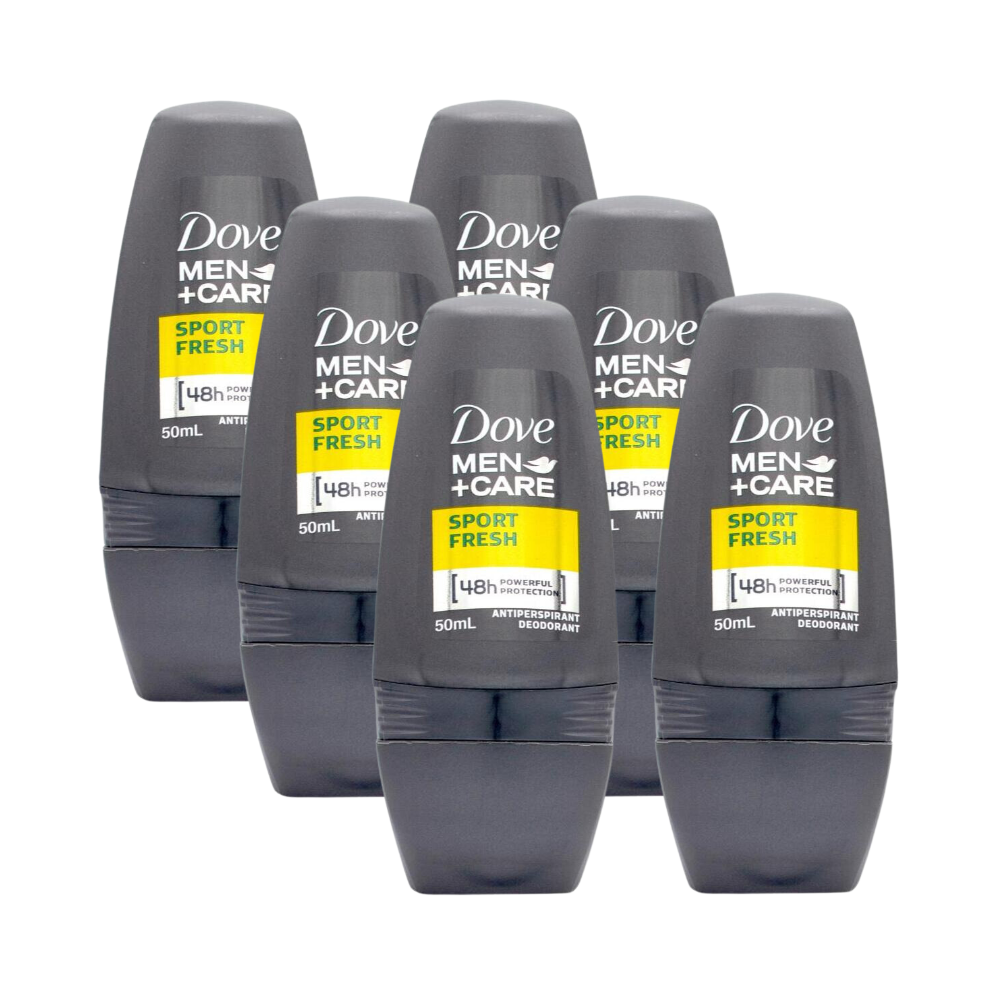 6 x Dove Men+Care Deodorant Roll On Sport Fresh 50mL