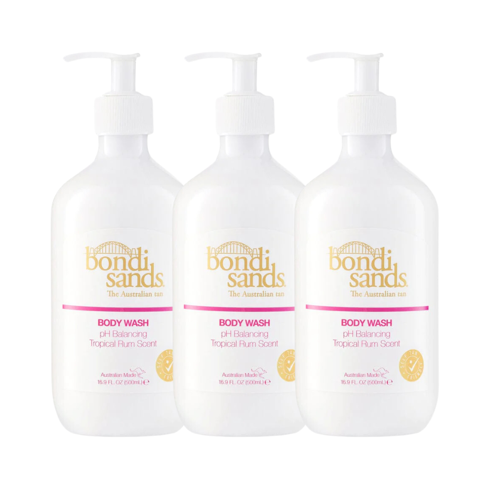 3 x Bondi Sands Body Wash Tropical Rum Scent 500mL