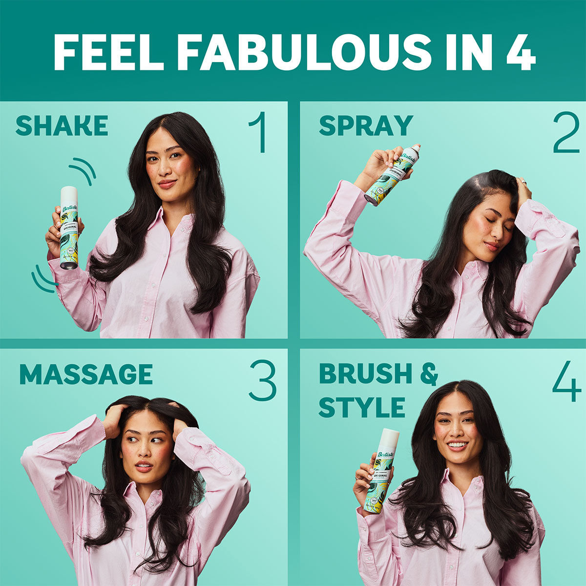 6 x Batiste Dry Shampoo Original 200mL