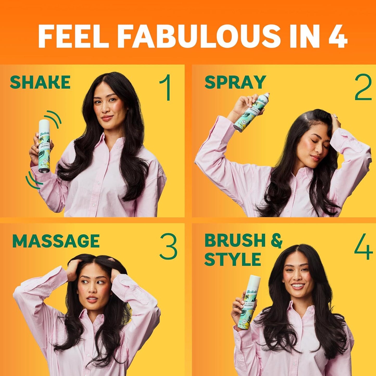 6 x Batiste Dry Shampoo Tropical 200mL