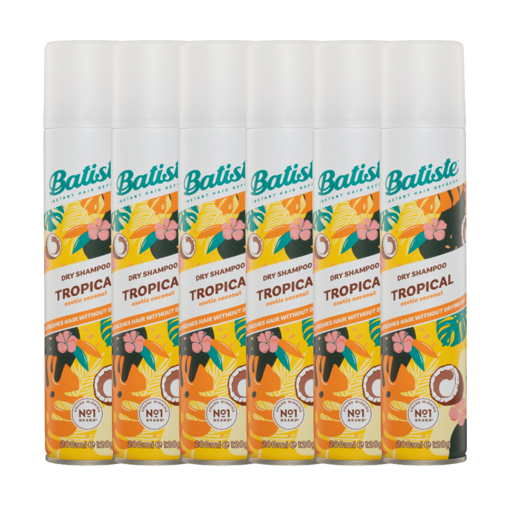 6 x Batiste Dry Shampoo Tropical 200mL