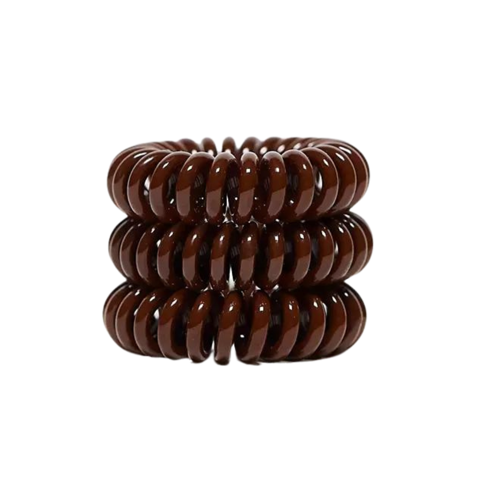 Invisibobble Original Spiral Traceless Hair Ties 3Pk - Pretzel Brown