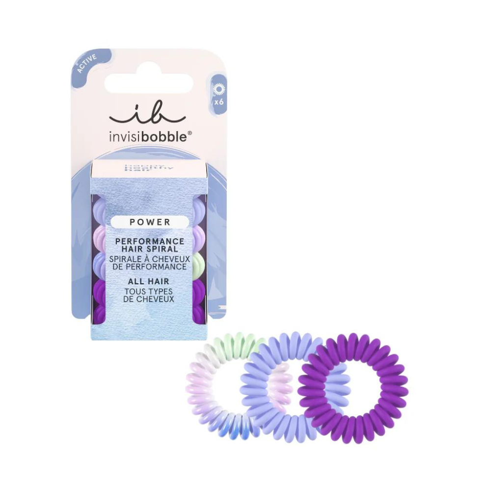 Invisibobble Power Sport Performance Hair Spiral Hair Ties 6Pk - Gym Jelly