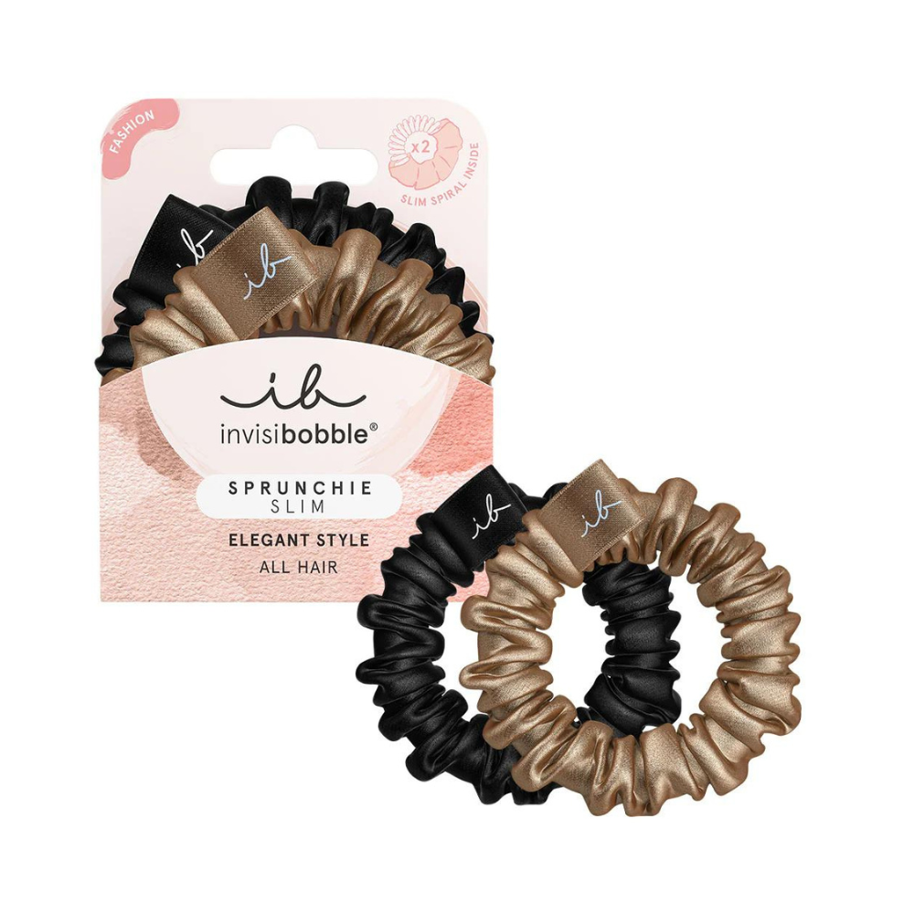 Invisibobble Sprunchie Slim Spiral Scrunchie  2Pk - True Golden