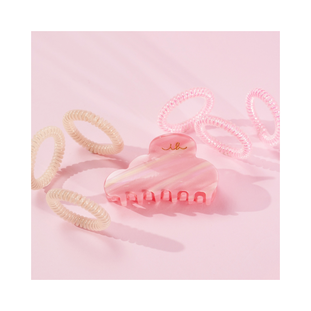 Invisibobble Cloudpop Spiral Hair Tie & Claw Clips  7 Piece Gift Set