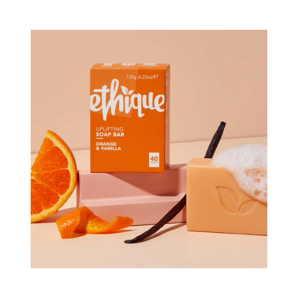 6 x Ethique Uplifting Soap Bar Orange & Vanilla 120g