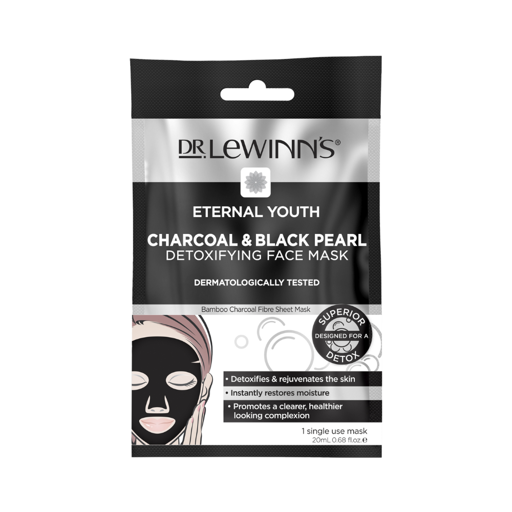 10 x Dr. LeWinn's Charcoal & Black Pearl Detoxifying Sheet Mask 20mL