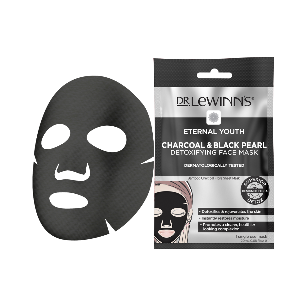 10 x Dr. LeWinn's Charcoal & Black Pearl Detoxifying Sheet Mask 20mL