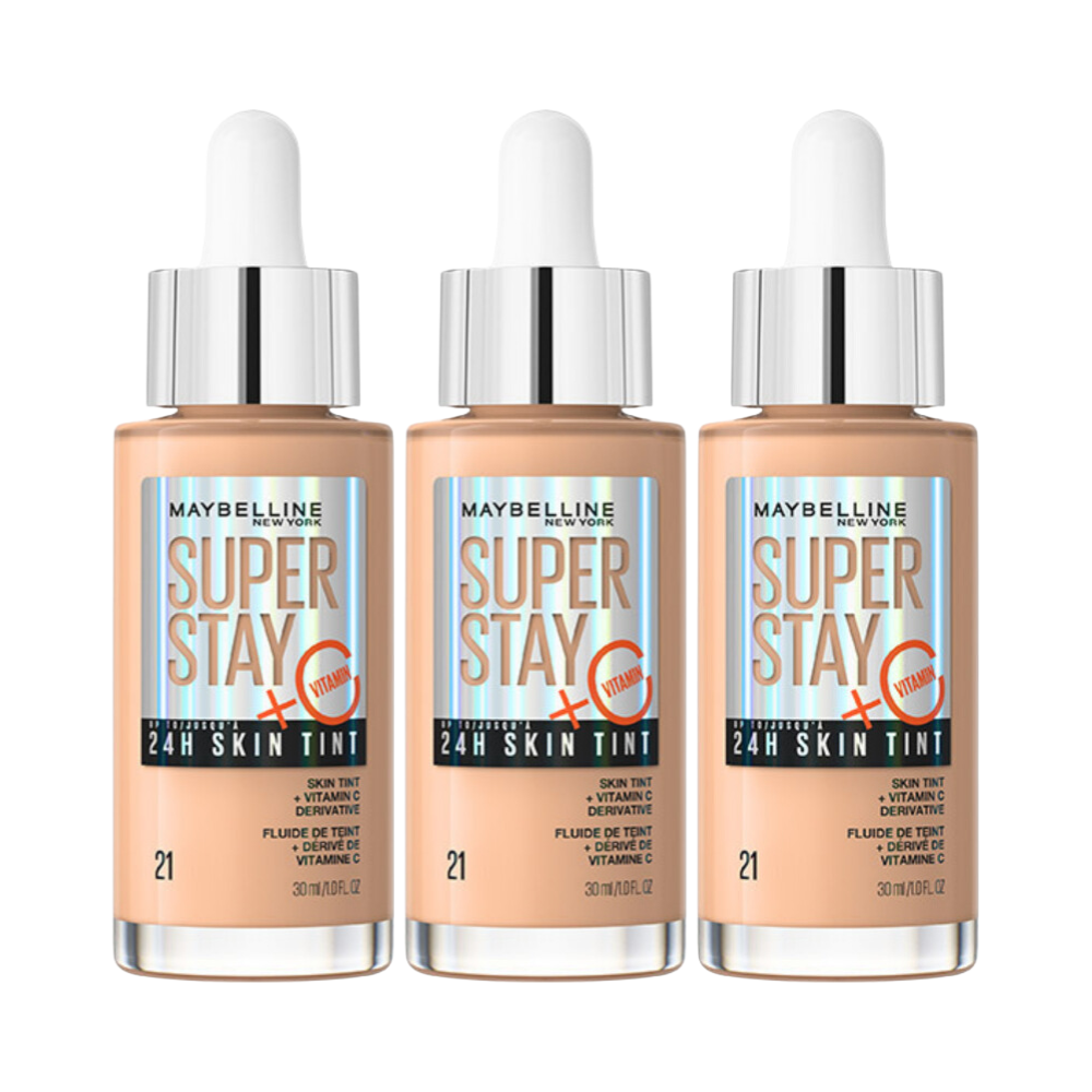 3 x Maybelline Superstay 24 HR Skin Tint with Vitamin C - 21