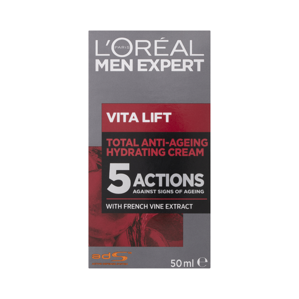 6 x L'Oreal Paris Men Expert Vita Lift Total Anti-Ageing Hydrating Moisturiser Cream 50mL