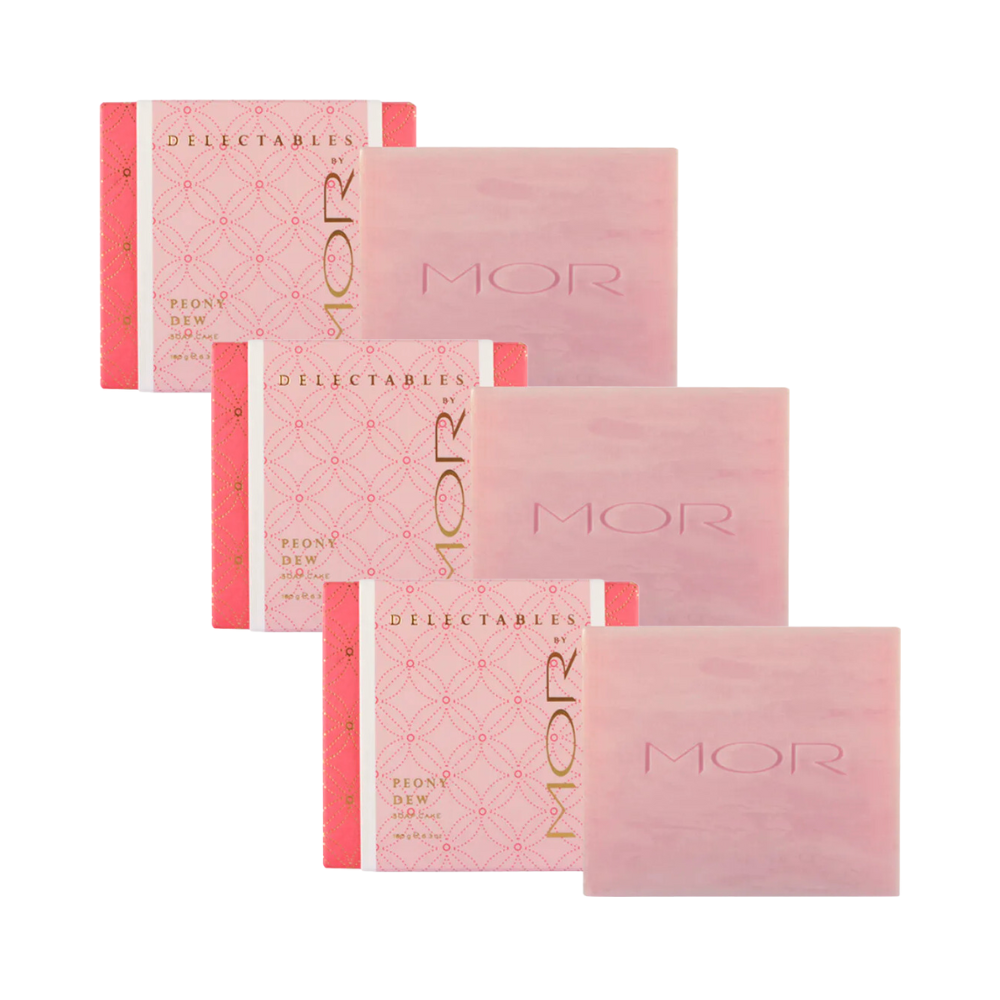 3 x MOR Delectables Soap Cake 180g - Peony Dew