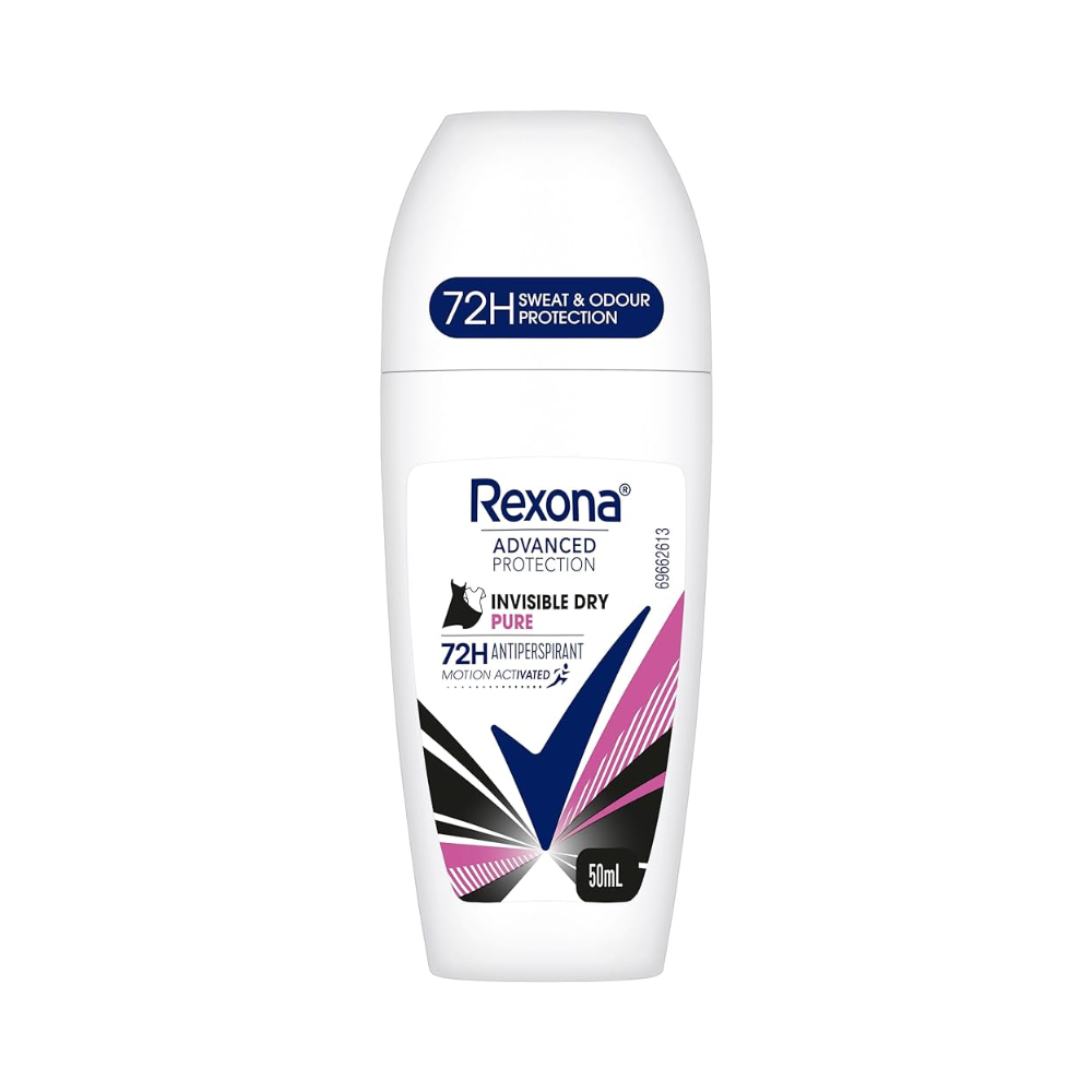 6 x Rexona Advanced Protection Roll On Deodorant Invisible Dry Pure Women 50mL