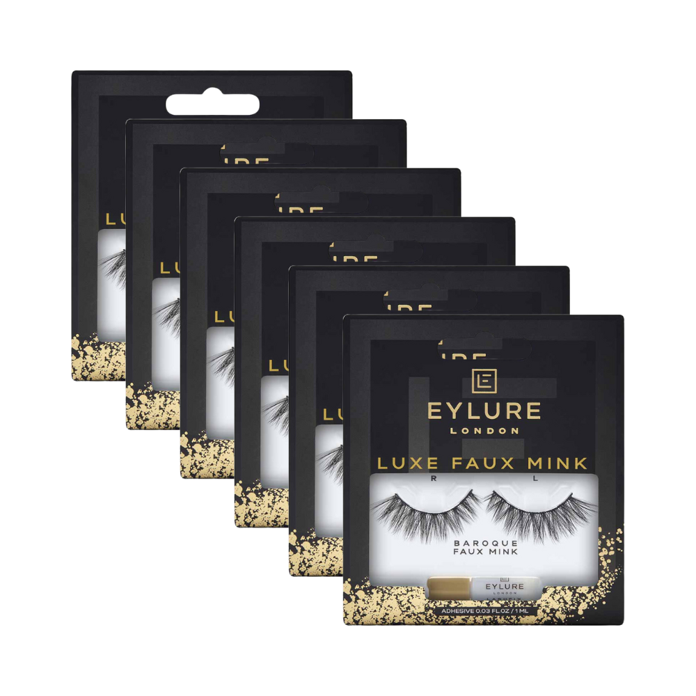 6 x Eylure London Luxe Faux Mink Lashes - Baroque