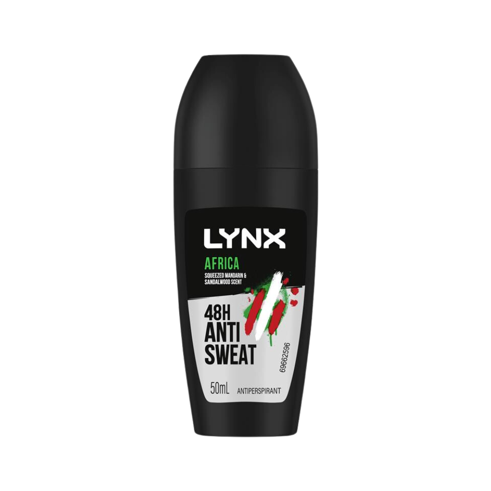 6 x Lynx Antiperspirant Roll On Deodorant Africa 50mL