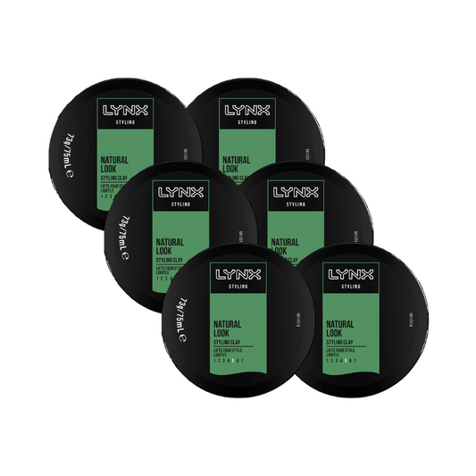 6 x Lynx Natural Look Styling Clay 75mL