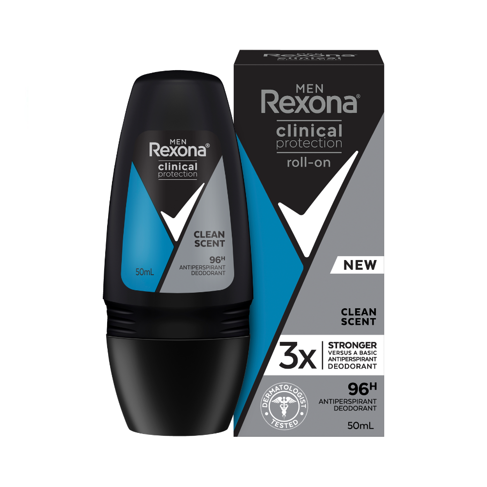 6 x Rexona Men Clinical Protection Deodorant Roll On Clean Scent 50mL