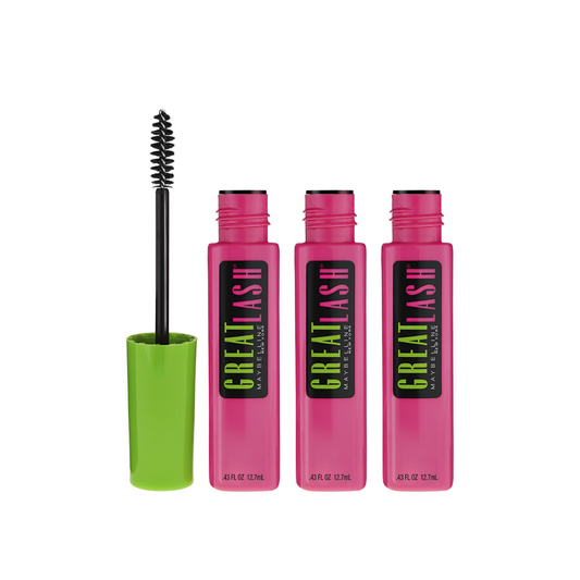 3 x Maybelline Great Lash Waterproof Mascara 12.7mL - 112 Brownish Black