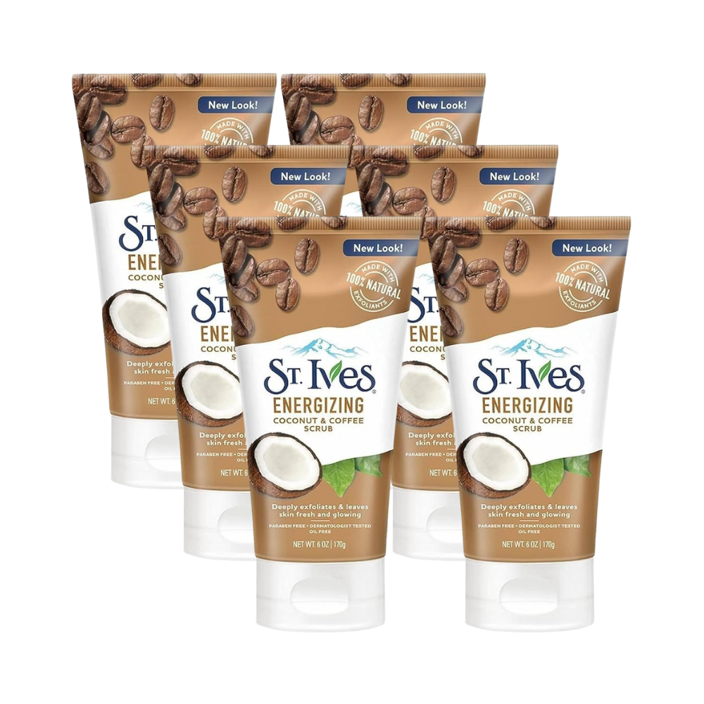 6 x St Ives Energizing Coconut And Coffee Scrub 170g