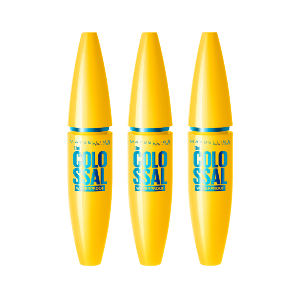 3 x Maybelline The Colossal Volume Express Waterproof Mascara 10.7mL - 01 Black