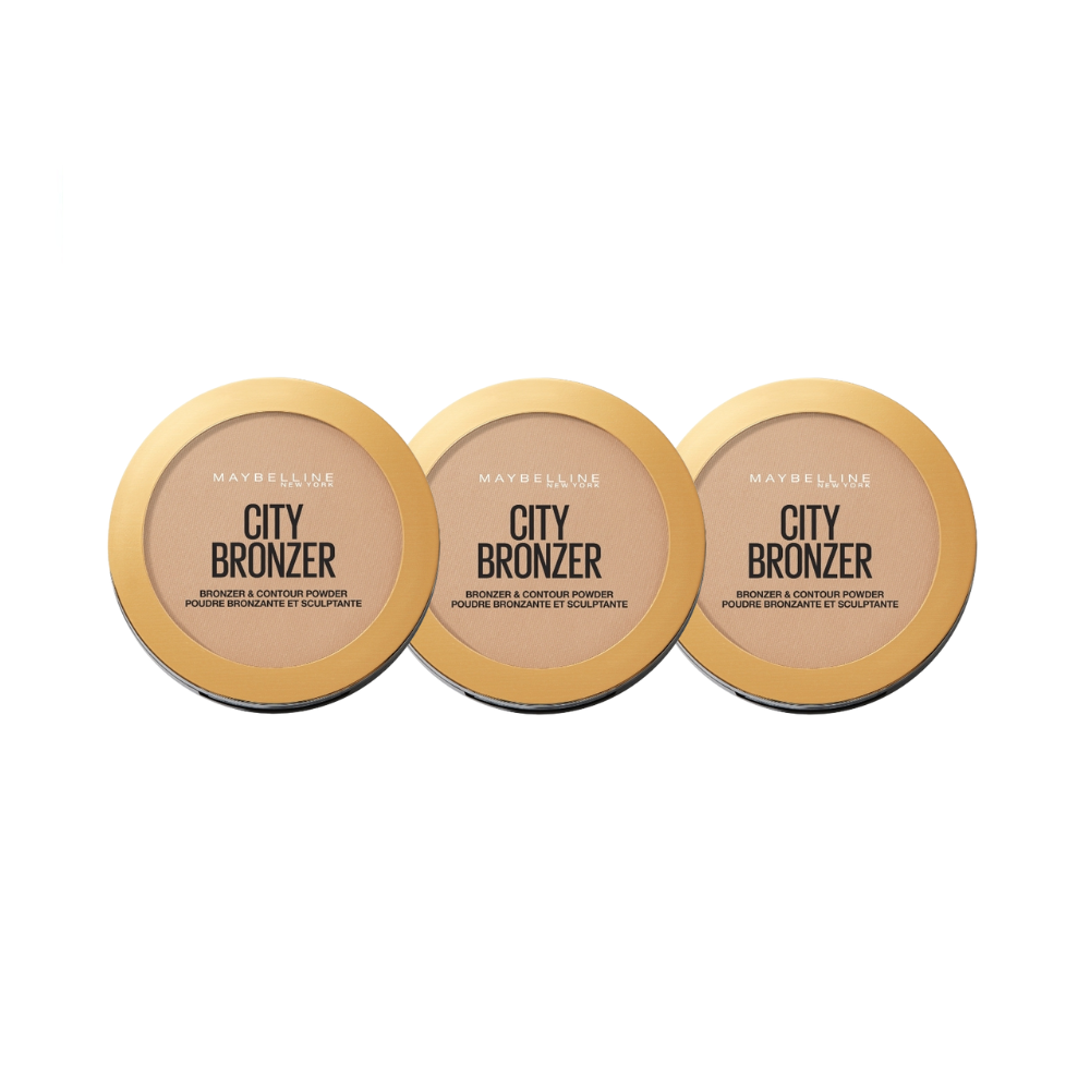 3 x Maybelline City Bronzer and Contour Powder 8g - 200 Medium Cool