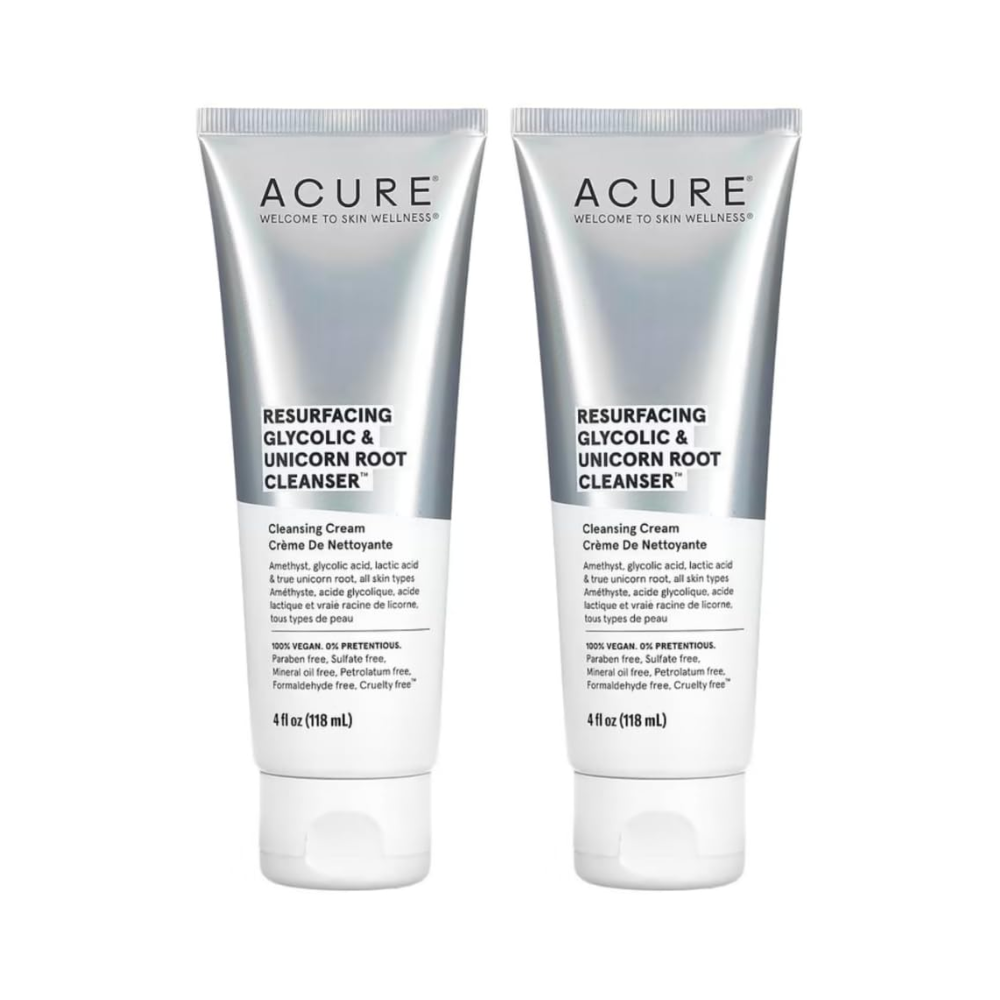 2 x ACURE Resurfacing Glycolic & Unicorn Root Cleanser 118mL