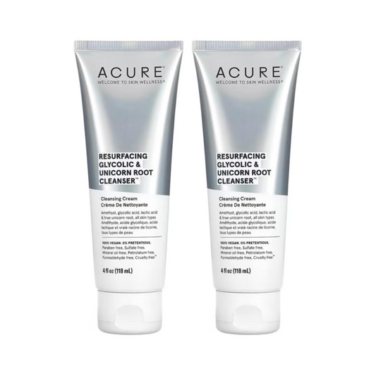 2 x ACURE Resurfacing Glycolic & Unicorn Root Cleanser 118mL