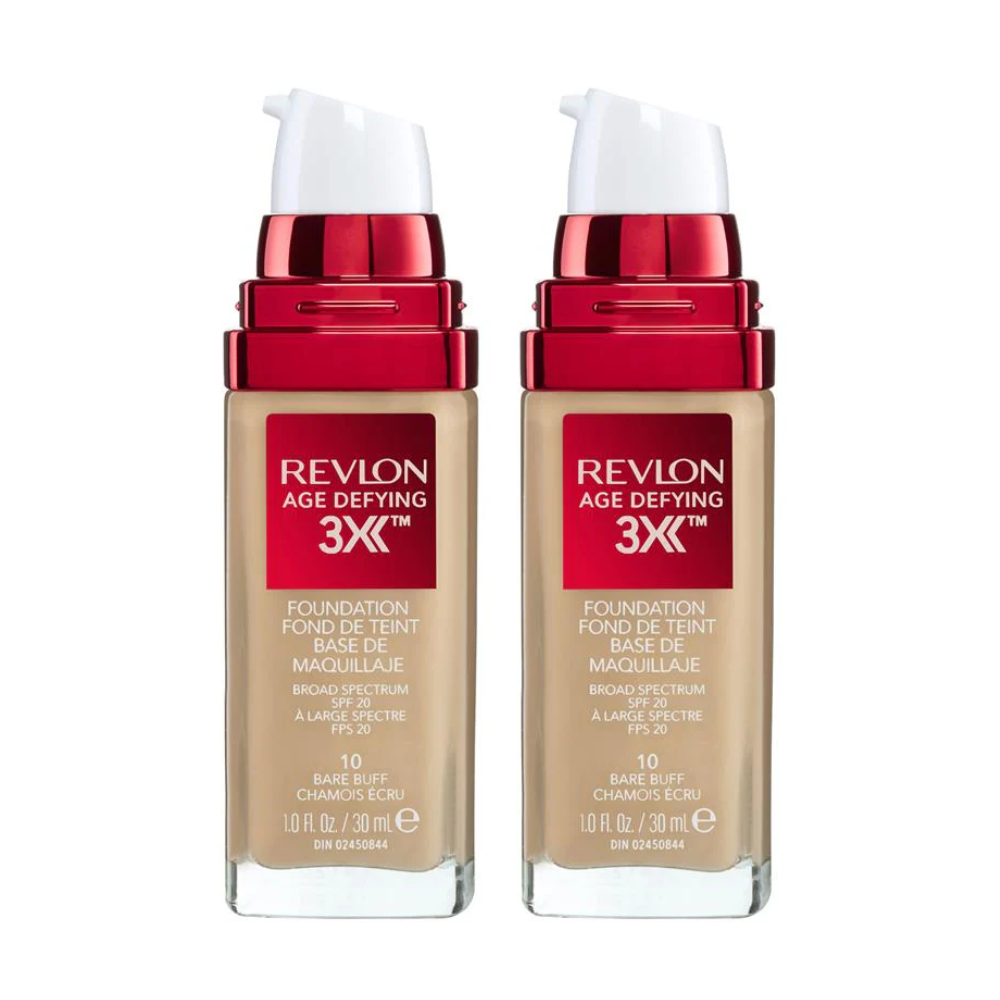 2 x Revlon Age Defying 3X Foundation 30mL - 10 Bare Buff