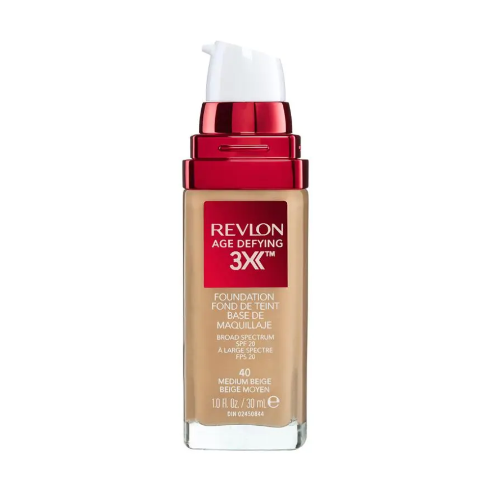 2 x Revlon Age Defying 3X Foundation 30mL - 40 Medium Beige
