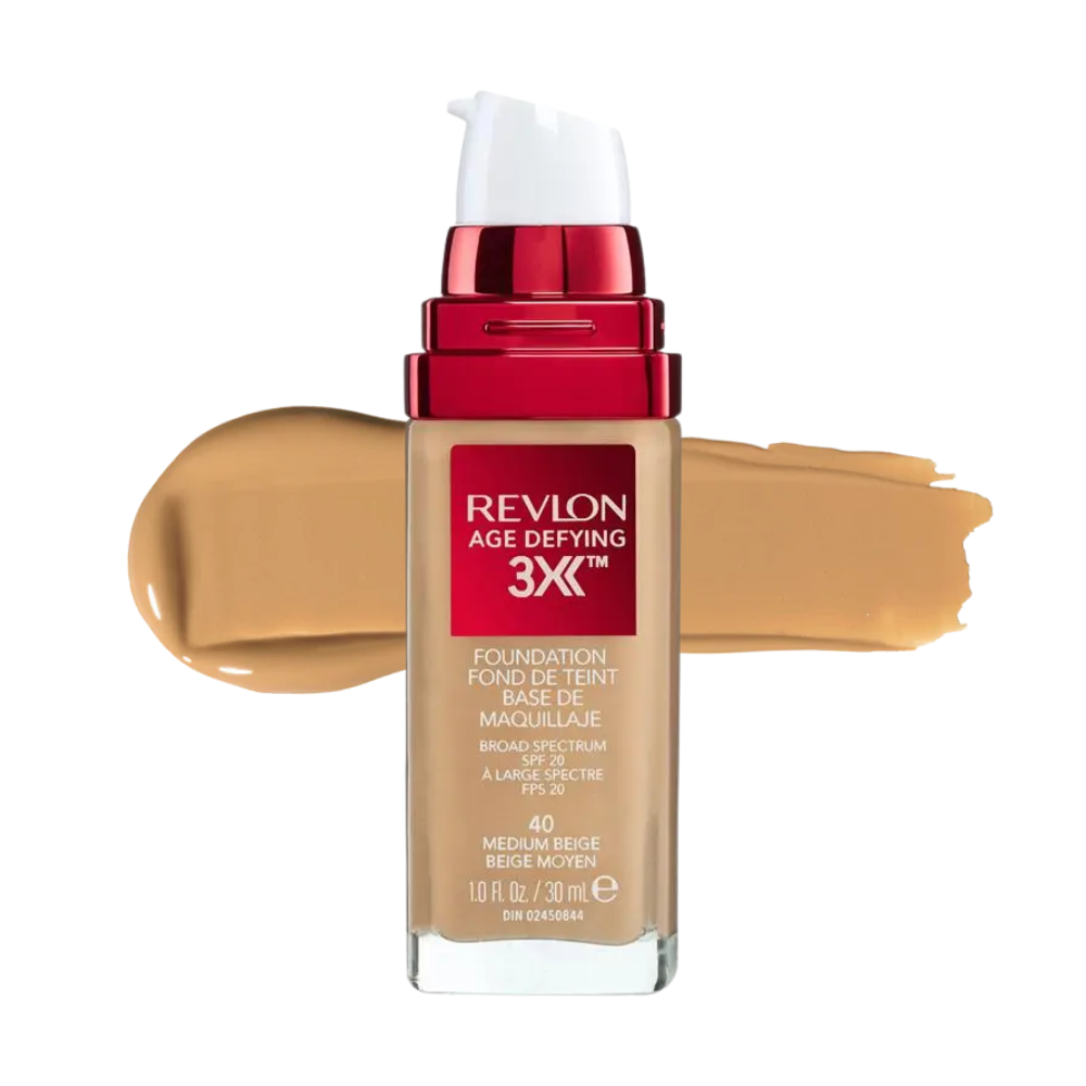 2 x Revlon Age Defying 3X Foundation 30mL - 40 Medium Beige