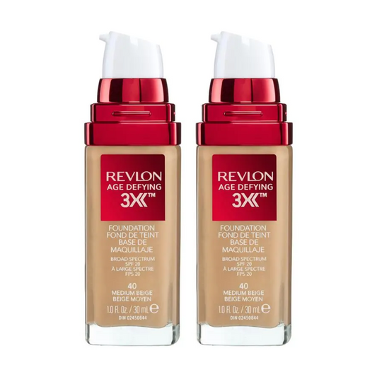 2 x Revlon Age Defying 3X Foundation 30mL - 40 Medium Beige